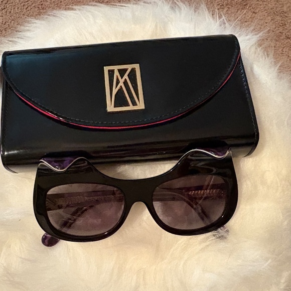 Anna-Karin Karlsson black and purple leopard preowned sunglasses - Picture 12 of 16